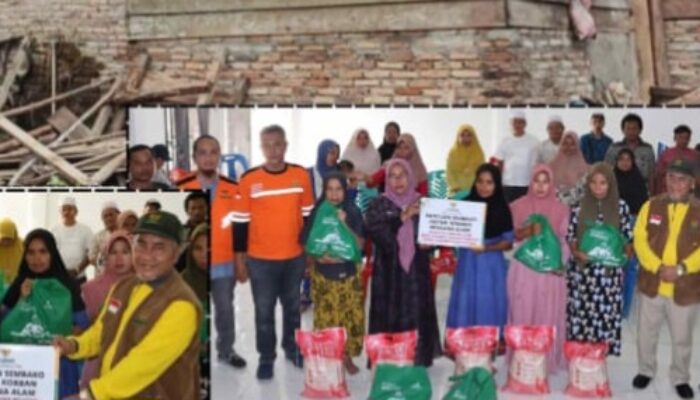 Baznas Sumut Bersama Pemprovsu Bantu Korban Terdampak Angin Puting Beliung