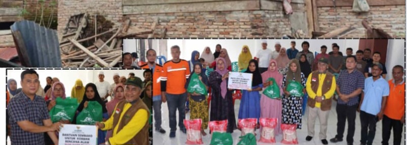 Baznas Sumut Bersama Pemprovsu Bantu Korban Terdampak Angin Puting Beliung