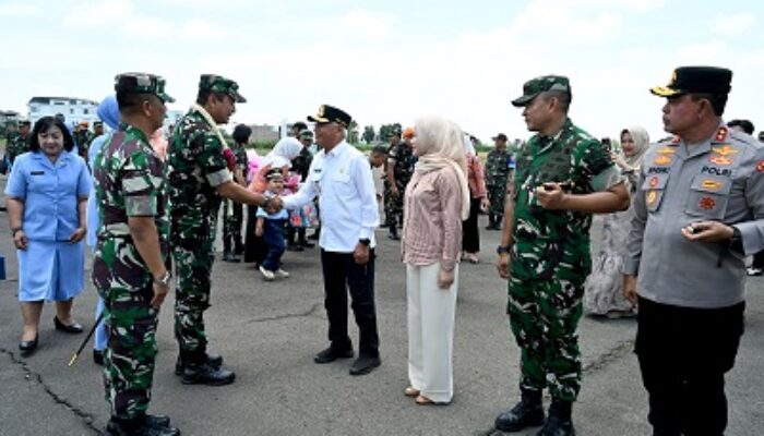 Kunker Ke Lanud Soewondo,Wagub Sumut Surya Sambut Kedatangan KASAU Marsekal TNI M Tonny Harjono