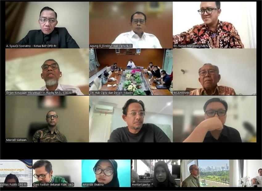 Lindungi Kreativitas Mahasiswa Dan Seniman Daerah, BAP DPD RI Dorong Revisi UU Hak Cipta