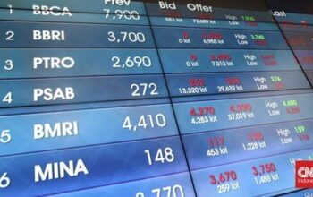 Indeks Harga Saham Gabungan (IHSG) diproyeksi melemah pada perdagangan Selasa (9/9). Ilustrasi. (CNN Indonesia).