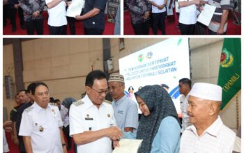 Gratis, 200 Sertifikat Tanah Dari Gus Irawan Ke Masyarakat Tapsel
