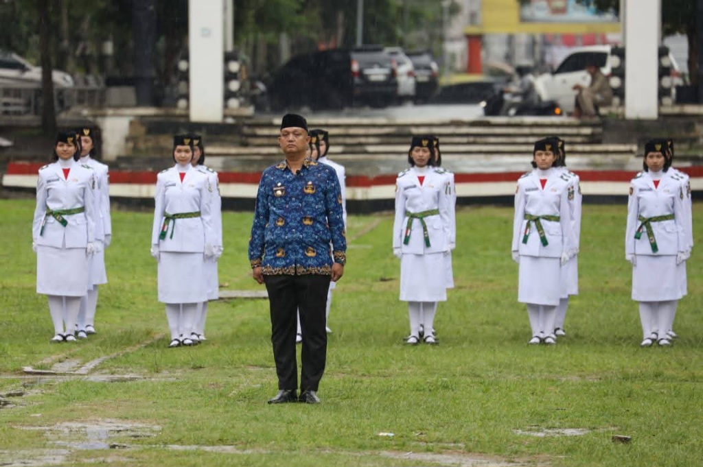 Hujan Tak Surutkan Upacara Hari Kesaktian Pancasila Di Siantar