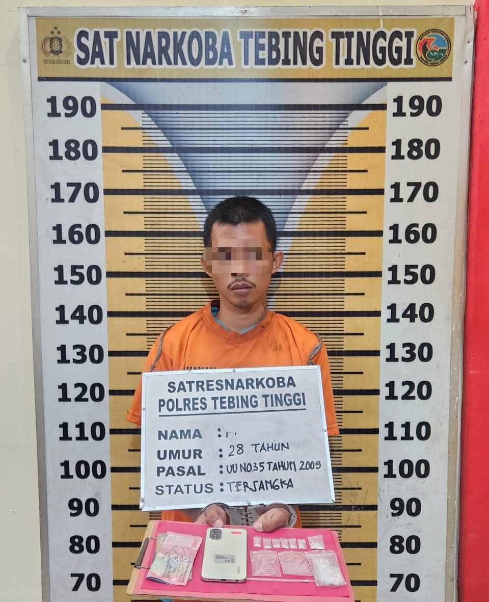 Gedek Diciduk Polres Tebingtinggi, Kedapatan Simpan Sabu Siap Edar