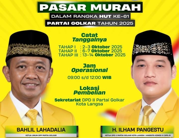 Golkar Langsa Gelar Pasar Murah, Harga Sembako, 1 Paket Rp61 Ribu