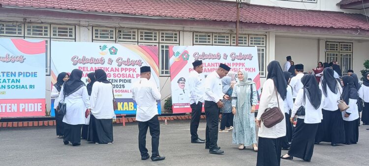124 Pendamping PKH Dinsos Pidie Dilantik Secara Virtual Jadi PPPK