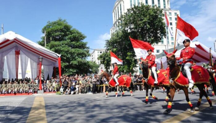 Upacara Peringatan HUT Ke-80 TNI Khidmat