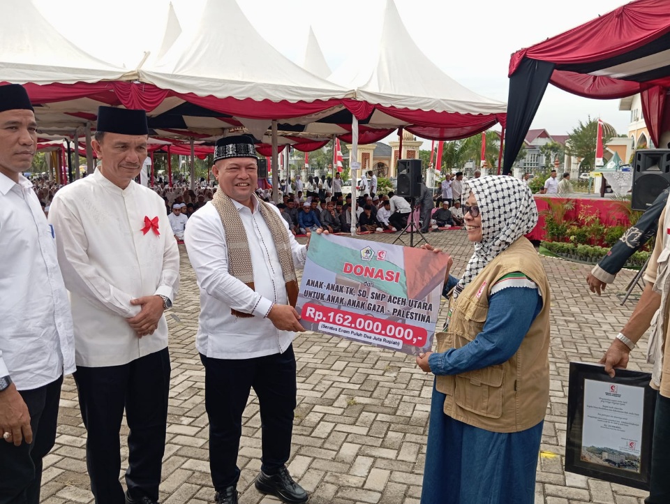Dari Aceh Utara Untuk Palestina, Pelajar Sumbang Rp162 Juta Pada Peringatan Maulid Nabi