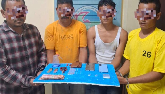 Polres Aceh Tenggara Ringkus Empat Pria Terlibat Pesta Sabu