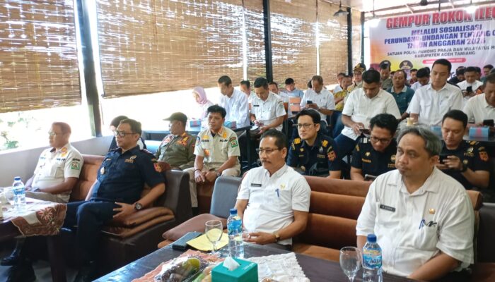 Satpol PP Dan WH Aceh Tamiang Sosialisasikan Undang-Undang Cukai