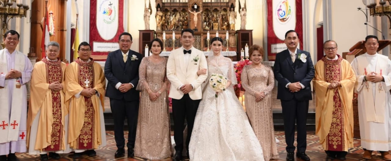 Pemberkatan Pernikahan Rodrick- Anggita Dipimpin Kardinal Dan 2 Uskup