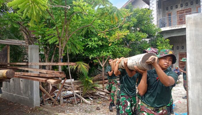 Prajurit TP 857/GG Hadir Di Tengah Masyarakat, Gotong Royong Bangun Dayah Jihadul Fata