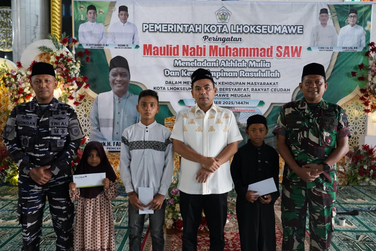 Danrem 011/Lilawangsa Hadiri Maulid Nabi Muhammad SAW Di Lhokseumawe