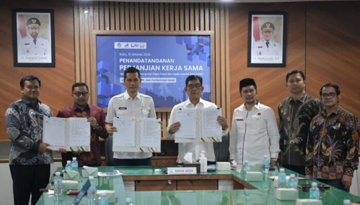 Pemerintah Aceh Teken Kerja Sama OP4D Dengan DJP Dan DJPK