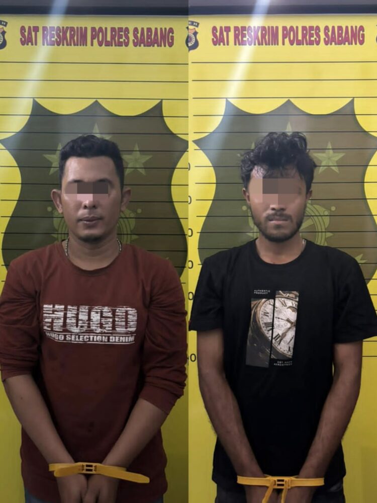 Sat Intelkam Polres Sabang Tahan Dua Tersangka Pencuri Tiang Penerang Jalan