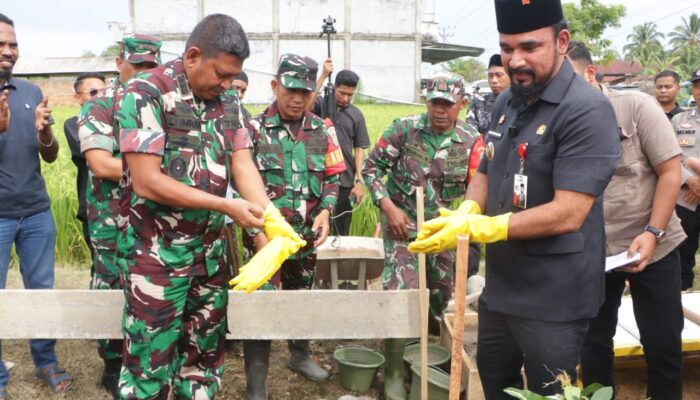 Danrem 011/Lilawangsa Letakkan Batu Pertama Pembangunan Koperasi Desa Merah Putih Di Aceh Timur