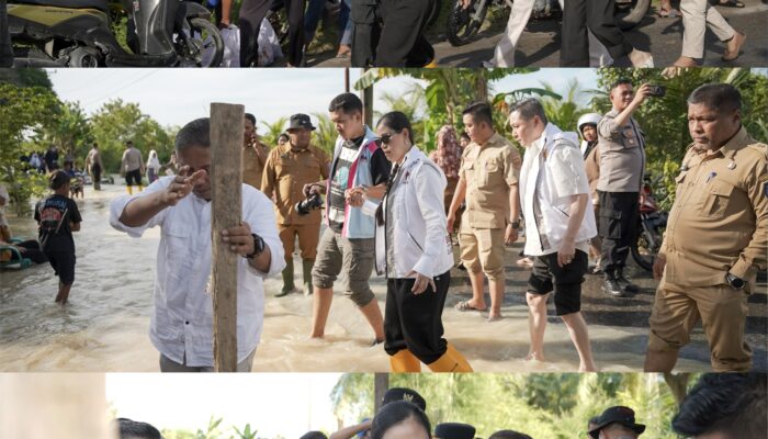 Pengurus Gerindra Tinjau Banjir Batubara, Salurkan Bantuan Sembako