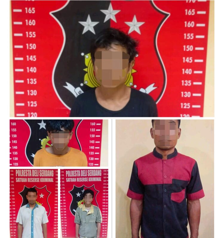 Polesta Deliserdang Tangkap 5 Pelaku Curat Sepeda Motor Di Pantai Labu