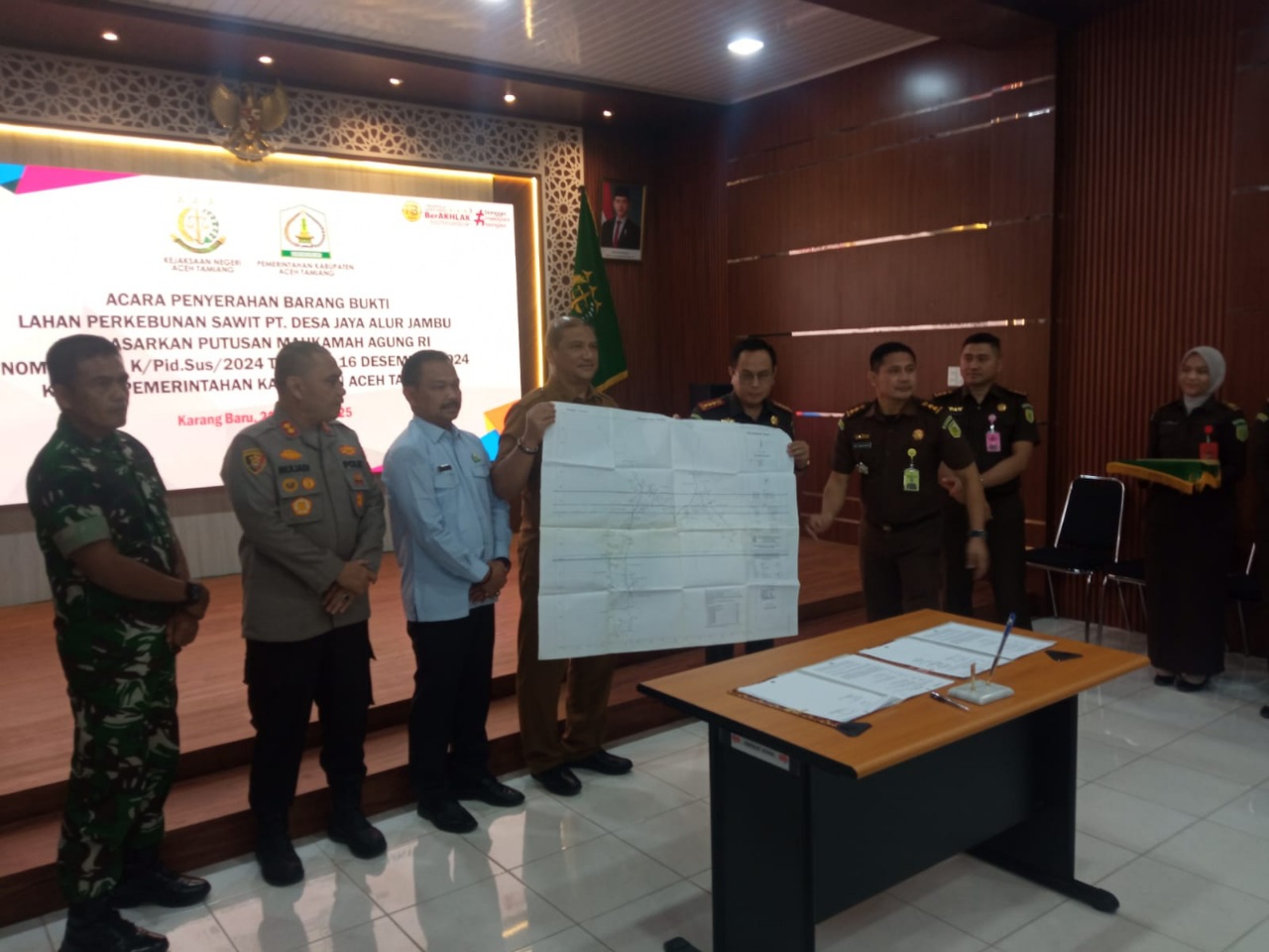 Kejari Serahkan Lahan Sitaan PT. DJ Alur Jambu Ke Pemkab Aceh Tamiang