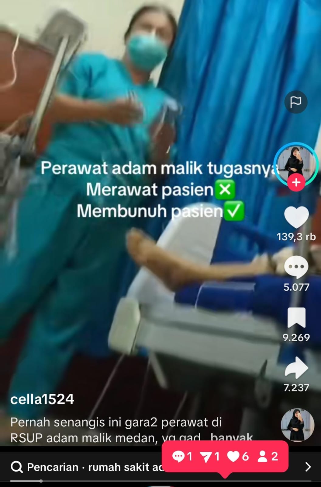 RS Adam Malik Respon Soal Video Viral Dugaan Perawat Lalai