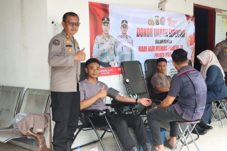 Peringati HUT Ke-74 Humas Polri, Polres Pidie Kumpulkan 46 Kantong Darah