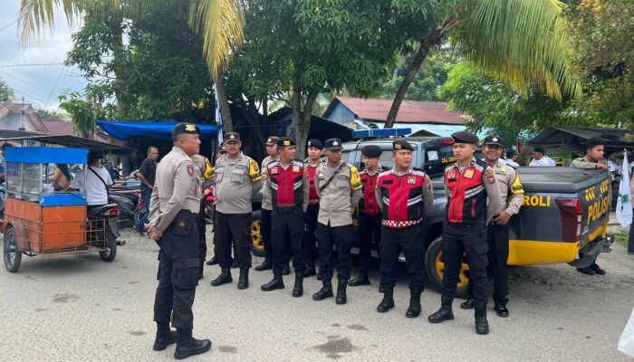 Polres Tapteng Amankan Upacara Hari Santri Nasional di Titik Nol Barus