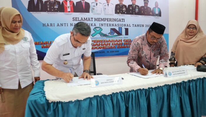BNNK Dan BMK Banda Aceh Teken Kerja Sama Pengembangan Program Rehabilitasi Narkoba