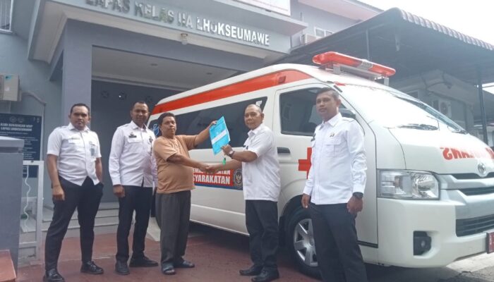 Lapas Lhokseumawe Terima Satu Ambulans Dari Dirjenpas RI