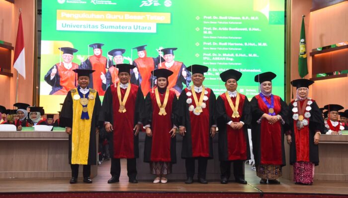 USU Tambah Lima Guru Besar, Prof Muryanto Amin: Transformasi Menuju Impactful Research University