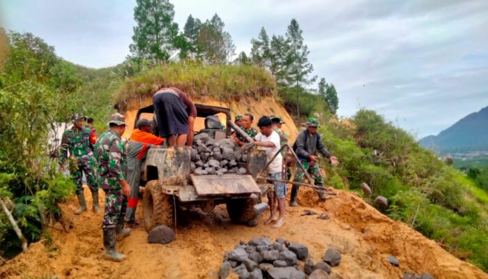 Satgas TMMD Ke-126 Terus Kejar Target Fisik Di Tengah Cuaca Tak Menentu