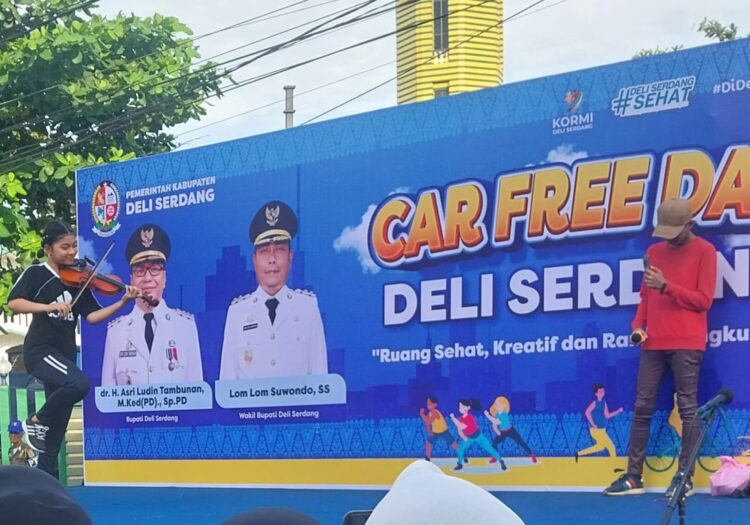 Gesekan Biola Qiara Asqa Meriahkan Car Free Day Lubukpakam