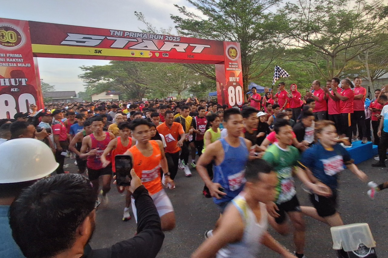 Ribuan Masyarakat Asahan Meriahkan TNI Prima RUN