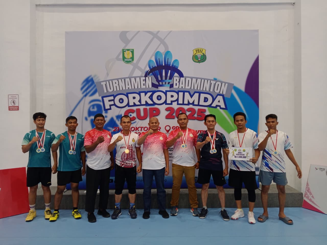 PB Bhayangkara Polres Sabang Juara 1 Turnamen Bulutangkis Forkopimda Cup 2025