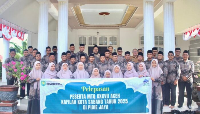 Wali Kota Sabang Lepas Kafilah MTQ, Ajak Peserta Niatkan Ibadah dan Optimis Raih Prestasi