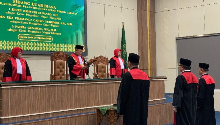 KPT Banda Aceh Lantik Tiga Ketua PN Baru