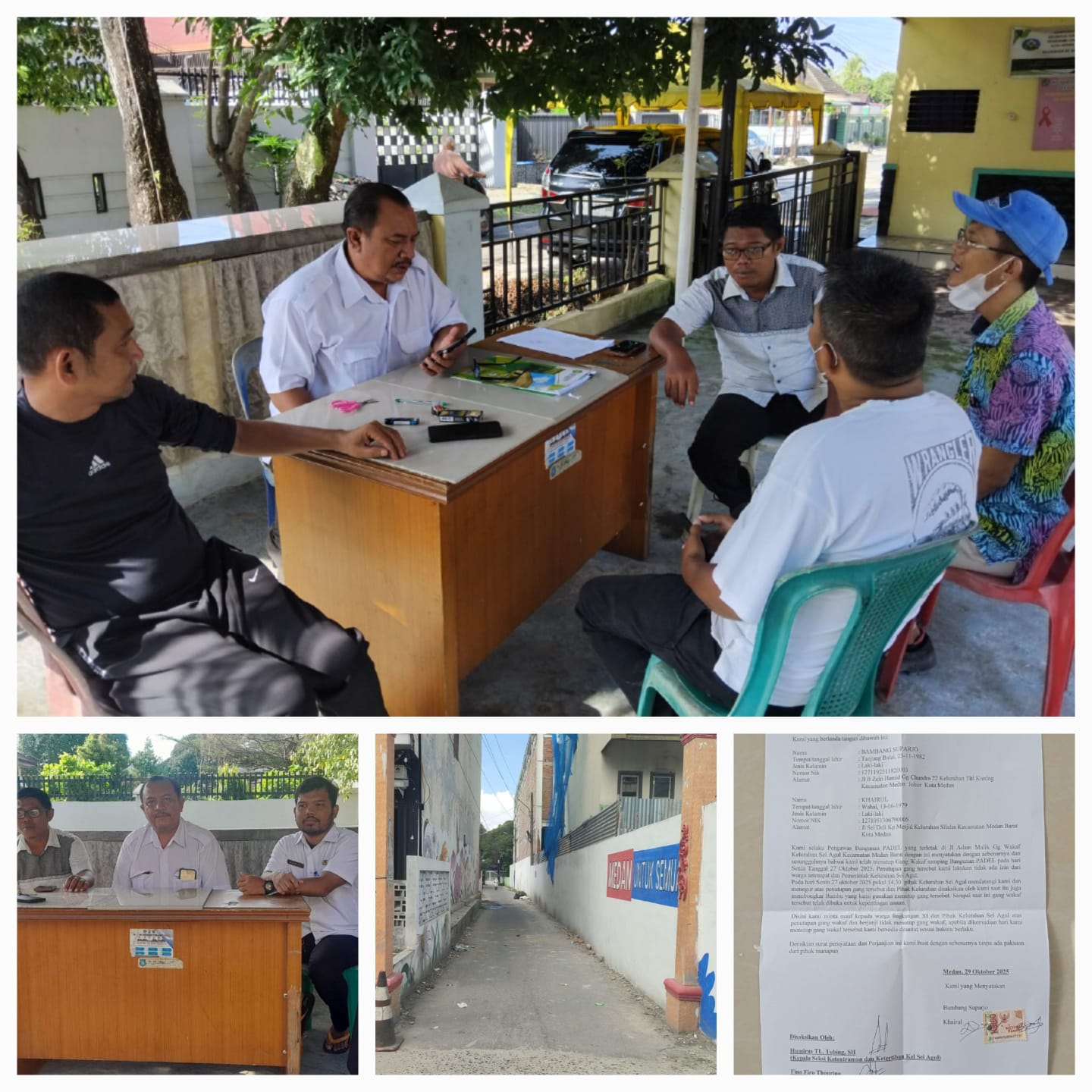 Lurah Sei Agul, Kasi Trantib Dan Kepling Langsung Bongkar Penutup Jalan Di Gang Wakaf