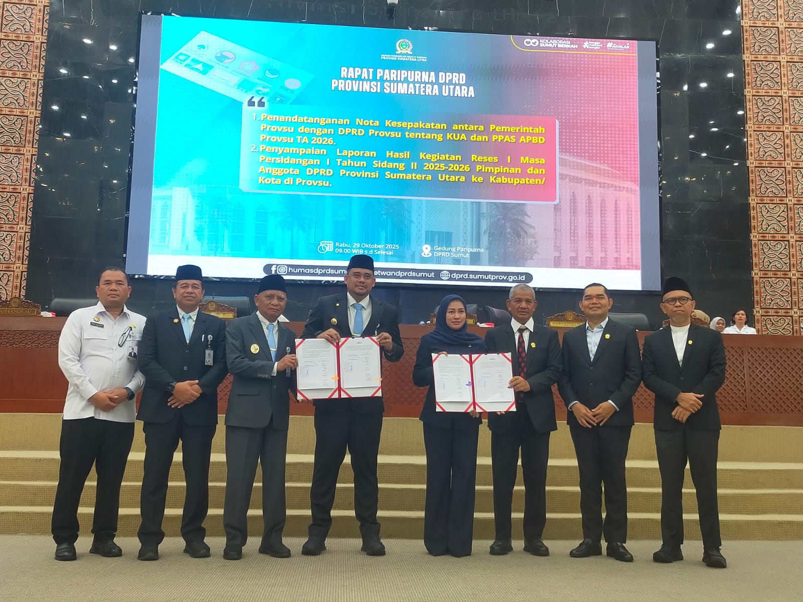 Pemprovsu Dan DPRD Sumut Teken Nota Kesepakatan KUA-PPAS APBD 2026