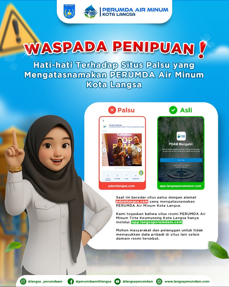 Masyarakat Diminta Waspada Situs Palsu Atasnamakan PDAM Langsa