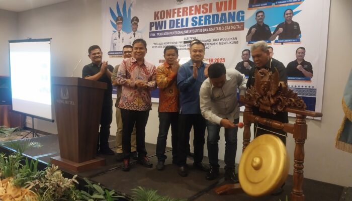 Wabup Buka Konferensi PWI Deliserdang VIII, Lisbon Situmorang Kembali Terpilih