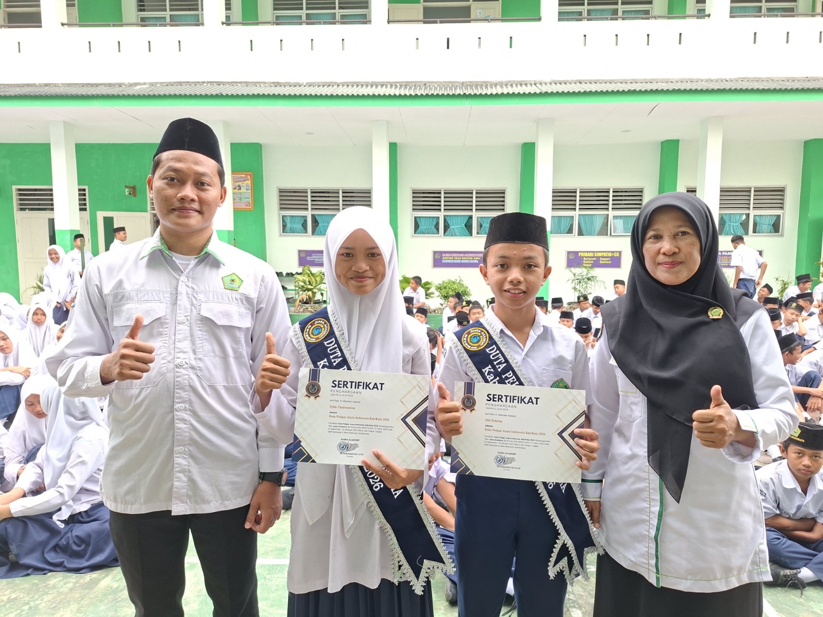 Dua Siswa MTsN 2 Labuhanbatu Duta Pelajar Juara Indonesia Terpilih