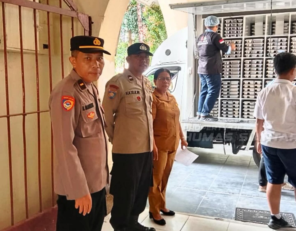 Polsek Siantar Timur Monitor Pendistribusian MBG Di SMP Negeri 1