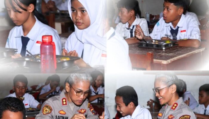 Kapolres Pematangsiantar Pantau Distribusi Makanan Bergizi Di SMPN 1
