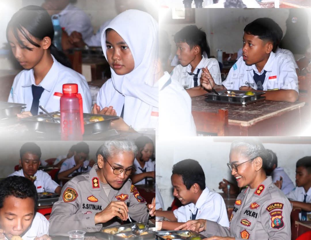 Kapolres Pematangsiantar Pantau Distribusi Makanan Bergizi Di SMPN 1