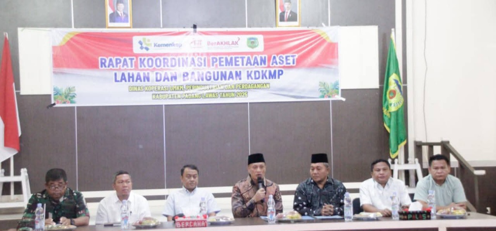 Pemkab Padanglawas Gelar Rakor Pemetaan Aset Koperasi Desa Merah Putih