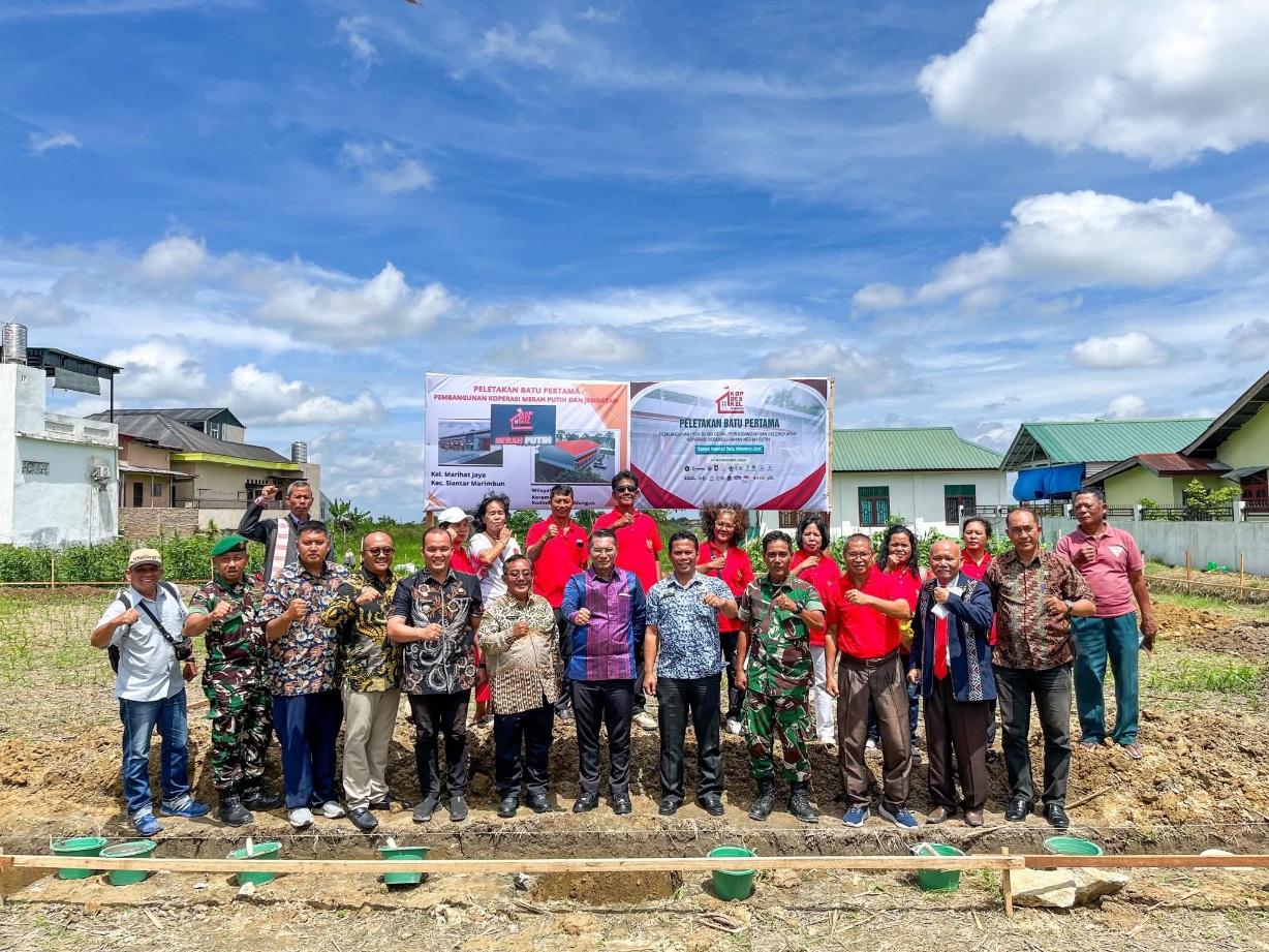 Peletakan Batu Pertama Koperasi Merah Putih, Pemko Siantar Apresiasi Sinergitas