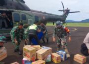 Helikopter Caracal TNI AU Salurkan Bantuan Ke Sibolga