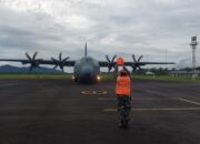 Hercules TNI AU Kirim 7 Ton Bantuan Ke Tapanuli Tengah