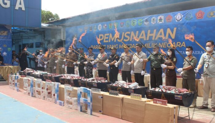 Bea Cukai Sibolga Musnahkan 1,3 Juta Batang Rokok Ilegal Senilai Rp1,88 Miliar