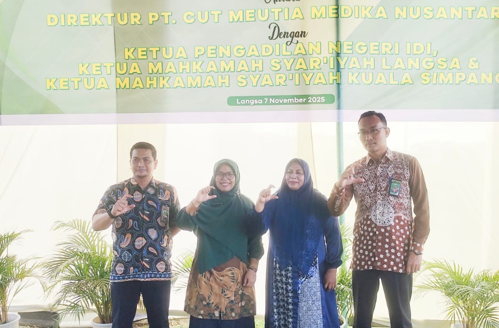 PT CMN Langsa Tanda Tangani Perjanjian Kerja Sama Dengan PN Idi, Mahkamah Syariah Langsa Dan Aceh Tamiang