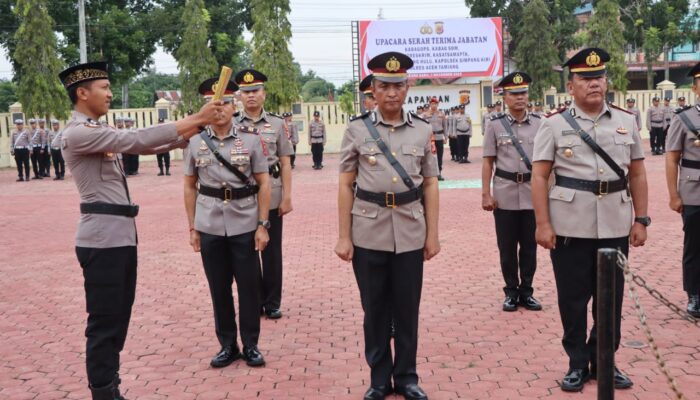 AKBP Muliadi Pimpin Sertijab Empat Pejabat Utama Polres Aceh Tamiang Dan Kapolsek